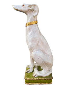 Pair of Hollywood Regency Life Size Seated Italian Greyhound Statues Sculptures - 2846162