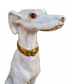 Pair of Hollywood Regency Life Size Seated Italian Greyhound Statues Sculptures - 2846237
