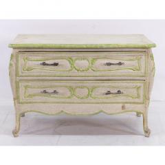 Pair of Hollywood Regency Louis XV Style Paint Decorated Chartreuse Nightstands - 1668078