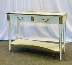 Pair of Hollywood Regency Neoclassical White Sofa Console Tables Maison Jansen - 2706924