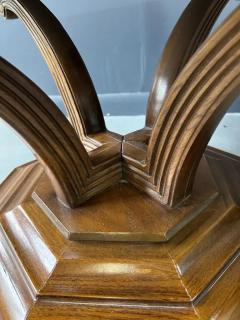 Pair of Hollywood Regency Octagonal Calacatta Marble Side Tables w Brass Accents - 3936166