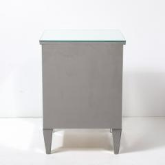 Pair of Hollywood Regency Style Custom Mirrored Nightstands with Three Drawers - 4233780