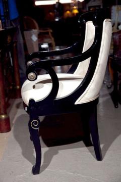 Pair of Hollywood Regency Style Ebonized Armchairs - 3013294