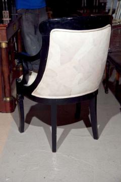 Pair of Hollywood Regency Style Ebonized Armchairs - 3013296