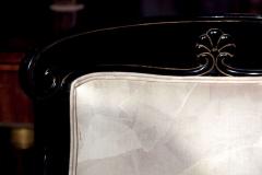 Pair of Hollywood Regency Style Ebonized Armchairs - 3013298