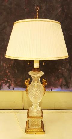Pair of Hollywood Regency Style Fine Glass Lamps with Swan Handles - 3006610