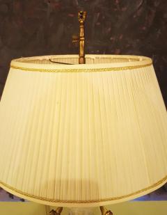 Pair of Hollywood Regency Style Fine Glass Lamps with Swan Handles - 3006612