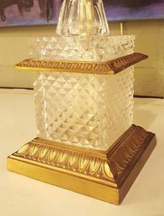 Pair of Hollywood Regency Style Fine Glass Lamps with Swan Handles - 3006615