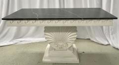 Pair of Hollywood Regency Style Shell From Console Tables Faux Marble Top - 2918245