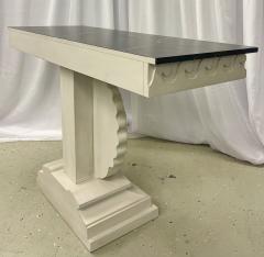 Pair of Hollywood Regency Style Shell From Console Tables Faux Marble Top - 2918248