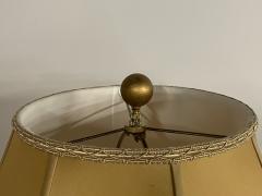Pair of Hollywood Regency Style Table Lamps with Custom Shades Ebony and Gilt - 2564887