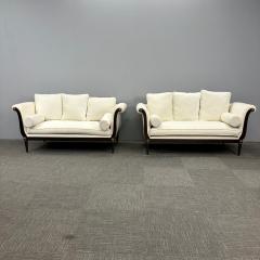 Pair of Hollywood Regency Vesey Style Sofas Settee Ebony Wood and Bronze - 3143985