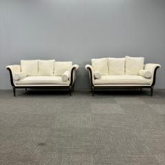 Pair of Hollywood Regency Vesey Style Sofas Settee Ebony Wood and Bronze - 3143987