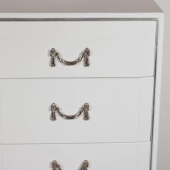 Pair of Hollywood Regency White Lacquer Chests with Nickeled Pulls - 3108585