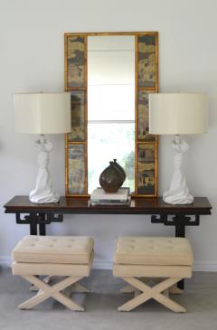 Pair of Hollywood Regency White Plaster Table Lamps - 2748121
