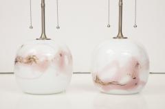 Pair of Holmegaard lamps Designed by Michael Bang in Rose motif - 3403450