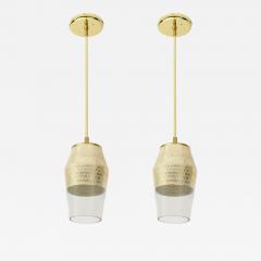 Pair of Honeycomb Pendant Lights - 1845726