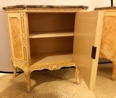 Pair of Hostetler Custom Faux Painted Marble Top Commodes or Nightstands - 3002935