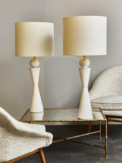 Pair of Hourglass Plaster Table Lamps - 2126736