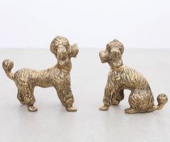 Pair of Huge Brass Poodles or Dogs Bookends or Sculptures - 551003