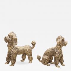Pair of Huge Brass Poodles or Dogs Bookends or Sculptures - 552859