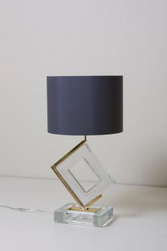 Pair of Huge Clear Murano Glass and Brass Table Lamps - 701066