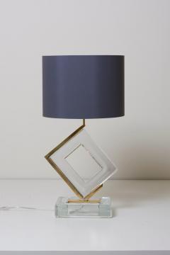 Pair of Huge Clear Murano Glass and Brass Table Lamps - 701070
