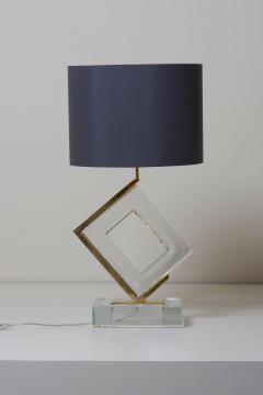 Pair of Huge Clear Murano Glass and Brass Table Lamps - 701071
