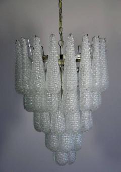 Pair of Huge Italian Murano Chandelier 52 Glass Petals Drop 1970s - 658232