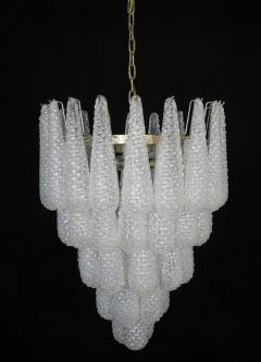 Pair of Huge Italian Murano Chandelier 52 Glass Petals Drop 1970s - 658234