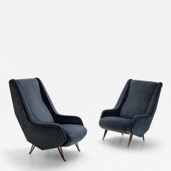 Pair of ISA Bergamo Armchairs Italy - 4435007