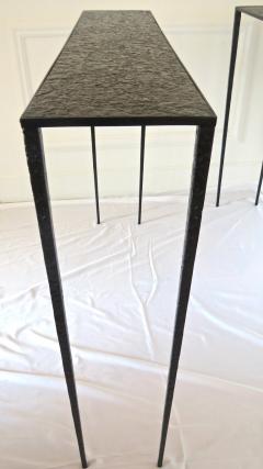 Pair of Important Black Brass Console Tables Essenziali Produced by CG 2018 - 1713468