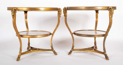 Pair of Important Bronze Marble Top Gueridons - 4101898