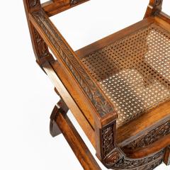 Pair of Indian throne chairs carved with the arms of the Kingdom of Travancore - 2106799