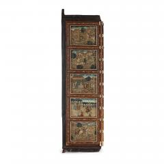 Pair of Indian wooden doors with painted decoration - 2650857