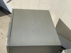 Pair of Industrial Nightstands End Tables in Brushed Metal - 1817710