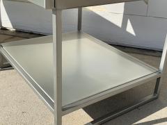 Pair of Industrial Nightstands End Tables in Brushed Metal - 1817712