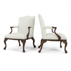 Pair of Intricately Hand Carved Rococo Style Fauteuils - 2764869