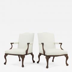 Pair of Intricately Hand Carved Rococo Style Fauteuils - 2770016