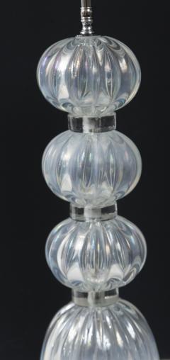 Pair of Iridescent Clear Ball Lamps Contemporary - 2096929