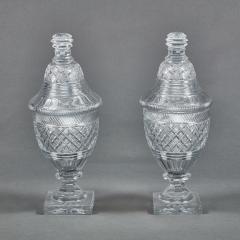 Pair of Irish Crystal Lidded Bonbonniers Circa 1820 - 3818776