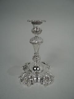 Pair of Irish Georgian Sterling Silver Shell Mask Candlesticks 1969 - 3762039