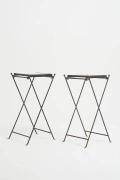 Pair of Iron and Marble Side Tables - 3484099
