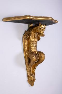 Pair of Italia Tuscany 18th Century Gilt Console Tables with Painted Marble Top - 4714045