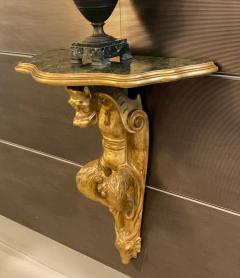 Pair of Italia Tuscany 18th Century Gilt Console Tables with Painted Marble Top - 4714047