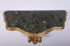 Pair of Italia Tuscany 18th Century Gilt Console Tables with Painted Marble Top - 4714048
