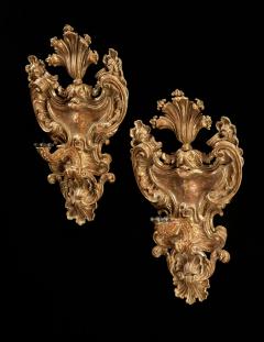 Pair of Italian 18th Century Girandole Wall Appliques - 1162347