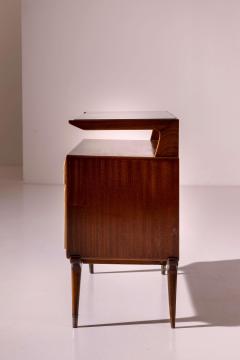 Pair of Italian 1940s Parchment Nightstands with Floating Glass Shelf - 4611470
