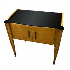 Pair of Italian 1950s Nightstands With Black Glass Tops - 2926350