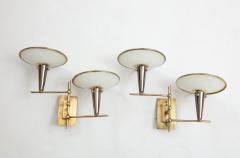 Pair of Italian 1950s Wall Sconces with Glass Shades - 1833452